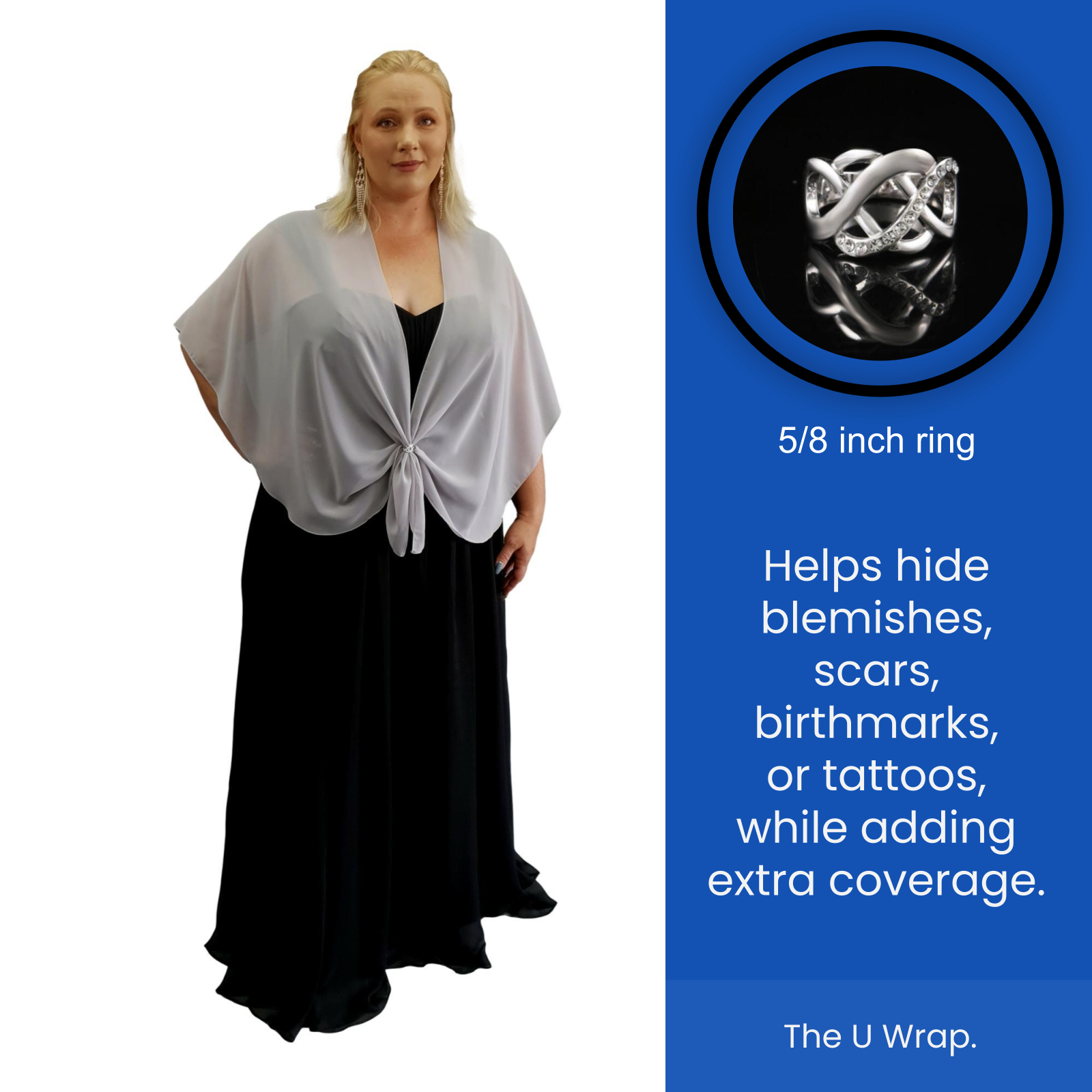 Sheer silver evening sales wrap