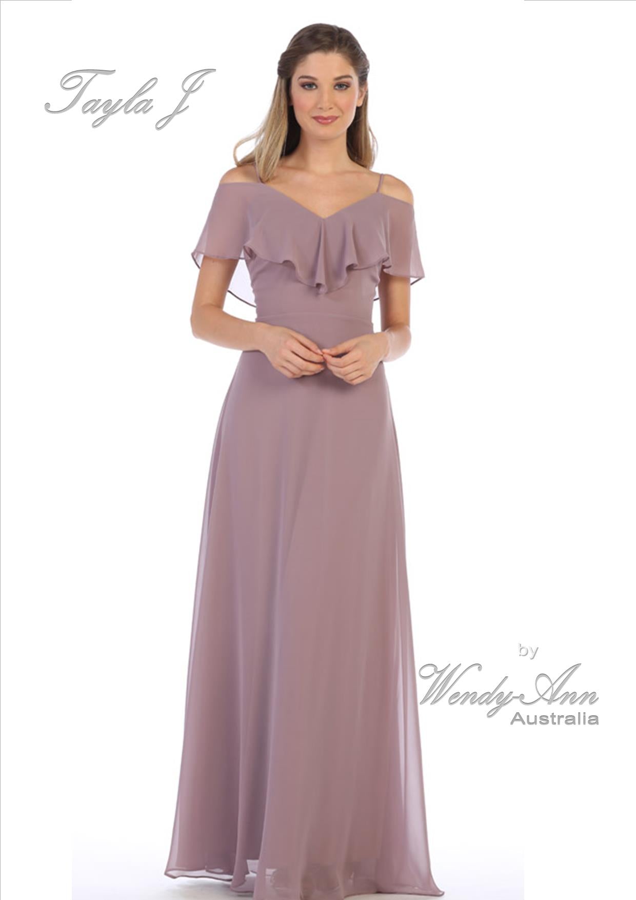 Simple Chiffon Garden Wedding Bridesmaid Dress by Tayla J T3623 –  Rendezvous Designs