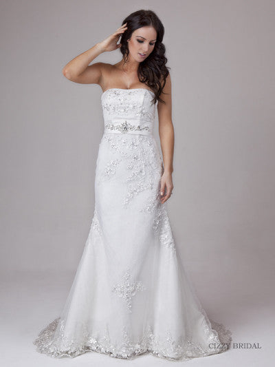 Satin wedding gown