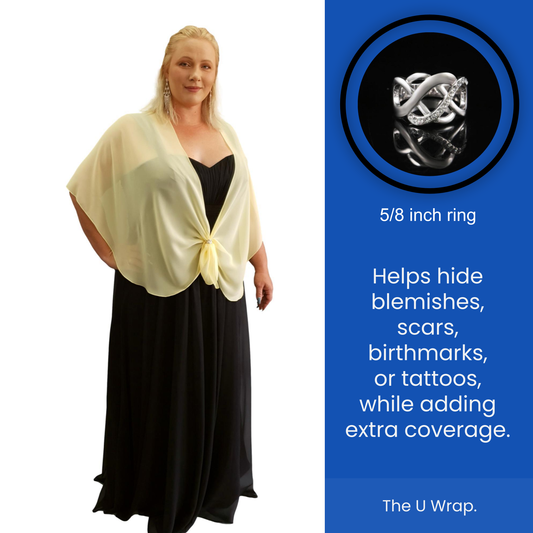 The U Wrap with Diamonte Scarf Ring Set (Lemon)