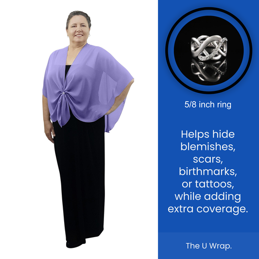 The U Wrap with Diamonte Scarf Ring Set (Lilac)