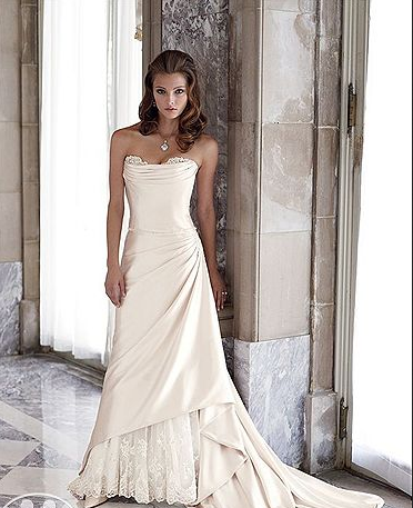 Satin wedding gown