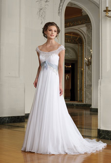 chiffon wedding gown