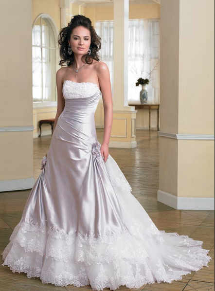 satin wedding gown