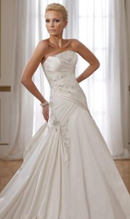 Satin wedding gown