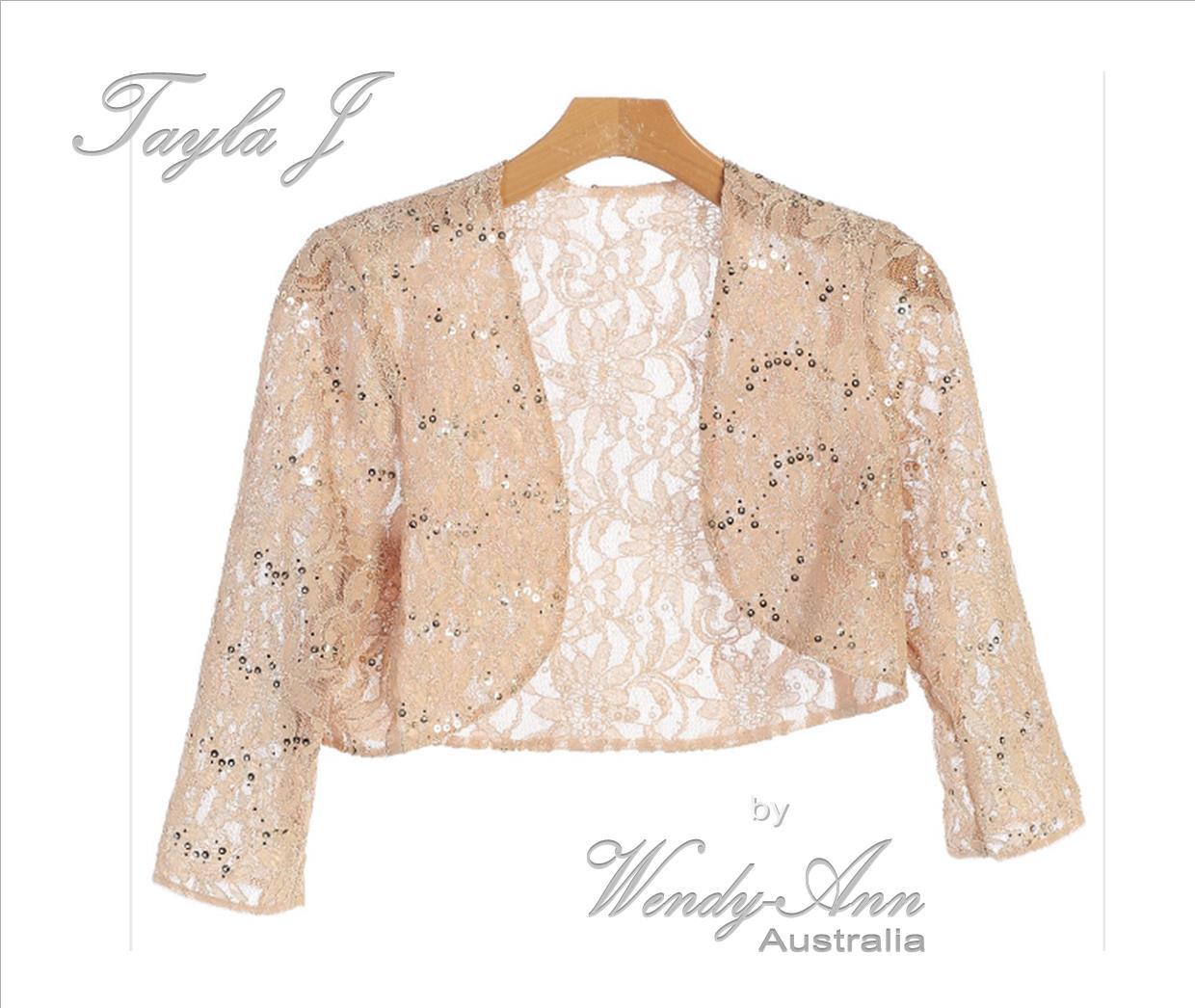 Lace Bolero Jacket 3 4 Sleeve by Wendy Ann Tayla J T8723 Rendezvous Designs