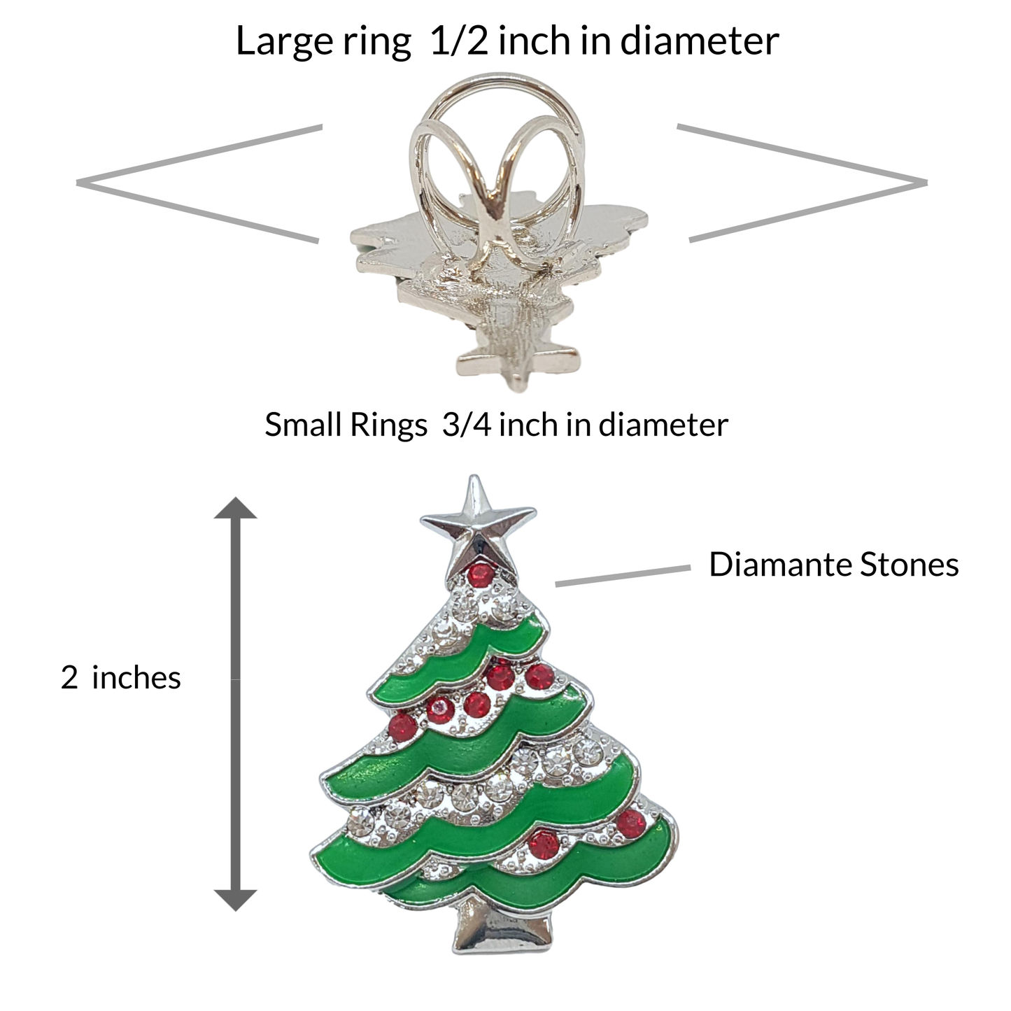 The U Wrap with Diamonte Scarf Ring Set (Green Xmas Tree)